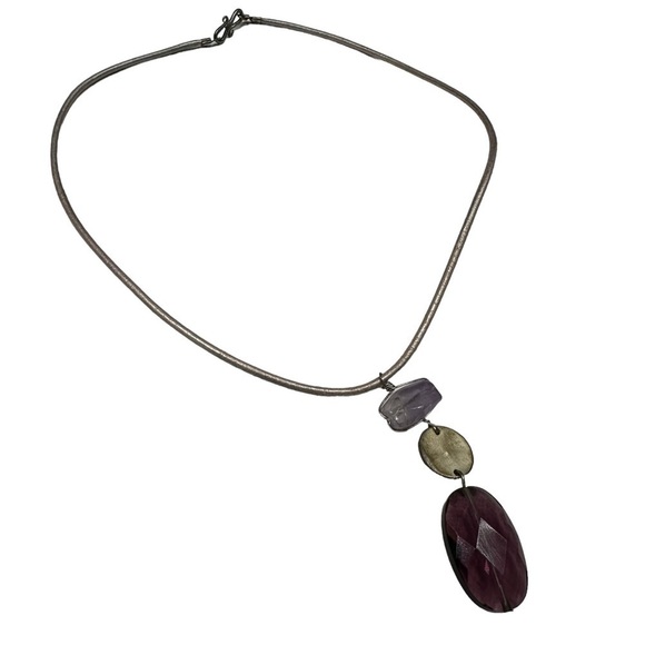 Five Beautiful Necklaces, Pearls, Tassels, CZ, Purple Stone - Picture 4 of 16